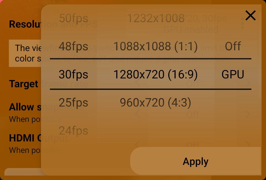 Resolution and FPS