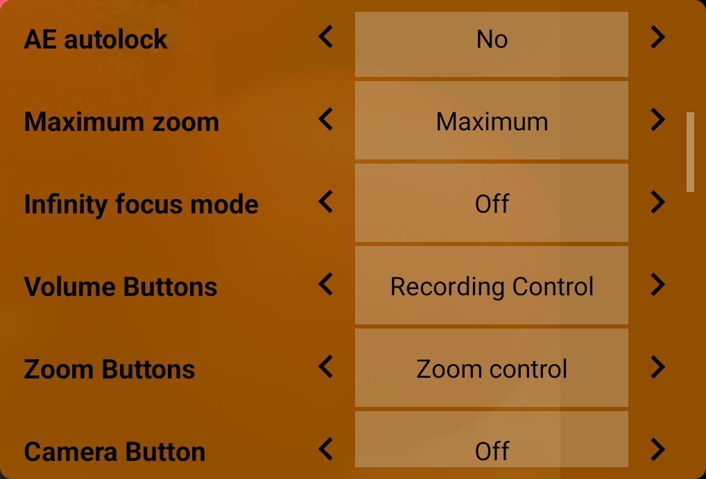 Infinity focus mode