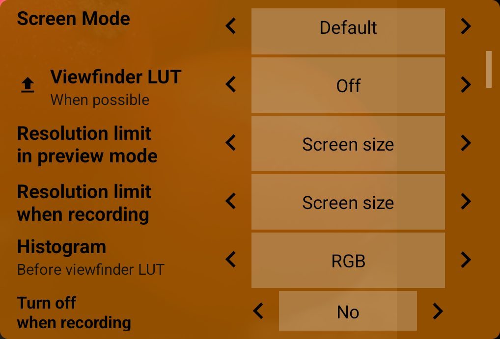 Viewfinder LUT