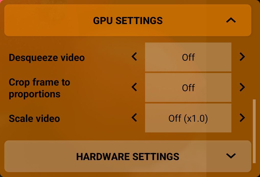 GPU settings