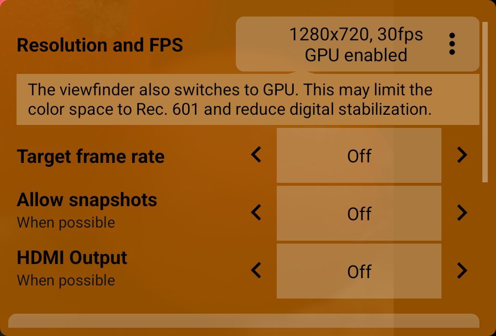 Video menu